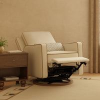 M23085PCMTB,Nate Berkus x Babyletto Sigi Power Recliner in Performance Cream Linen w/ Toffee Base