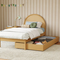 M25973HY,Twin Storage Trundle Bed in Honey