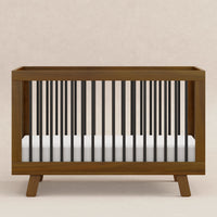 M4201NLB,Hudson 3-in-1 Convertible Crib w/ToddlerBedConversion Kit in Natural Walnut/Black