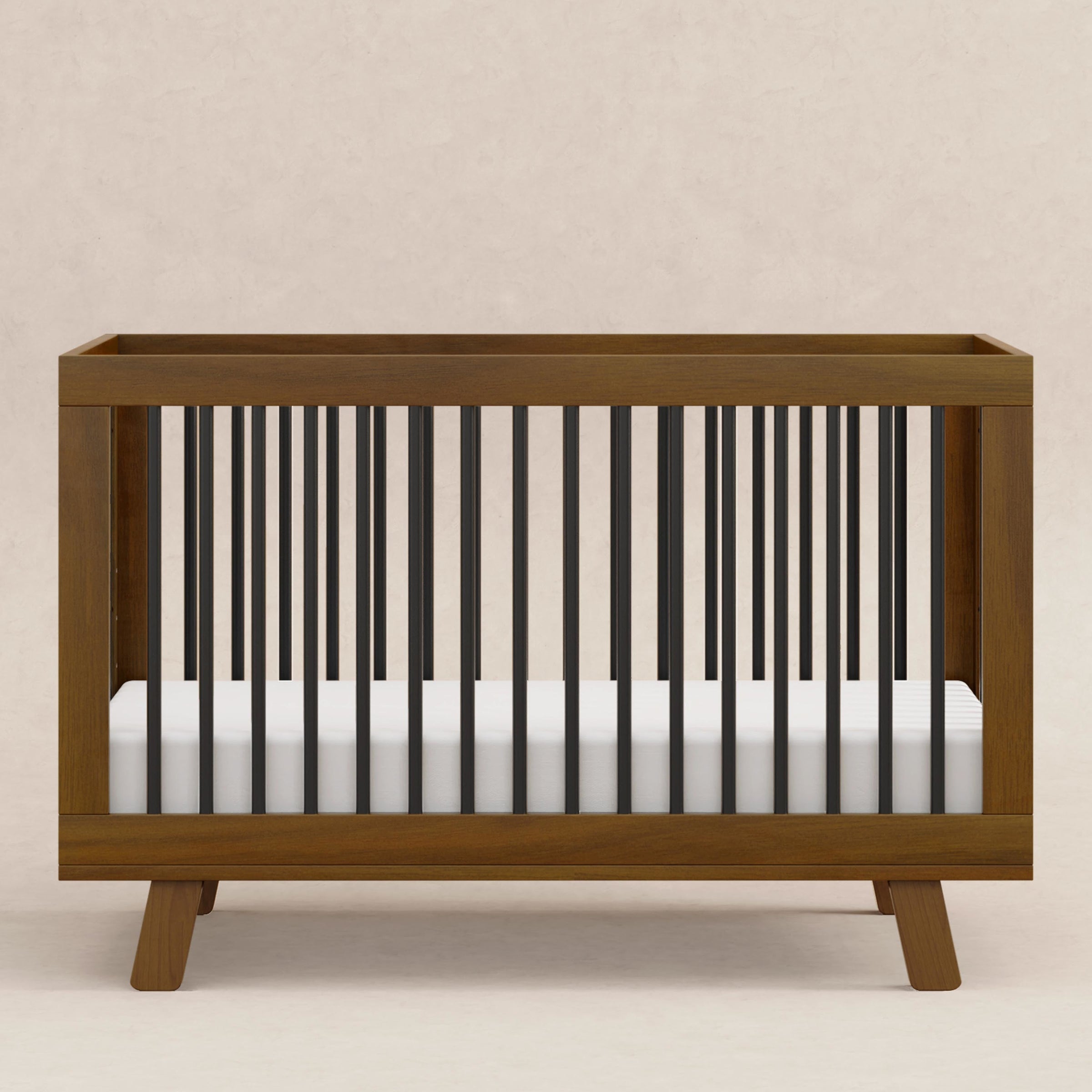M4201NLB,Hudson 3-in-1 Convertible Crib w/ToddlerBedConversion Kit in Natural Walnut/Black