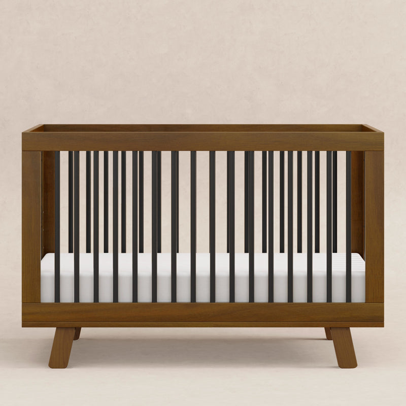 M4201NLB,Hudson 3-in-1 Convertible Crib w/ToddlerBedConversion Kit in Natural Walnut/Black