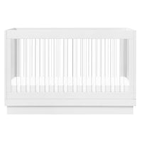 M8601KW,Harlow 3-in-1 Convertible Crib w/Toddler Bed Conversion Kit in White/Acrylic