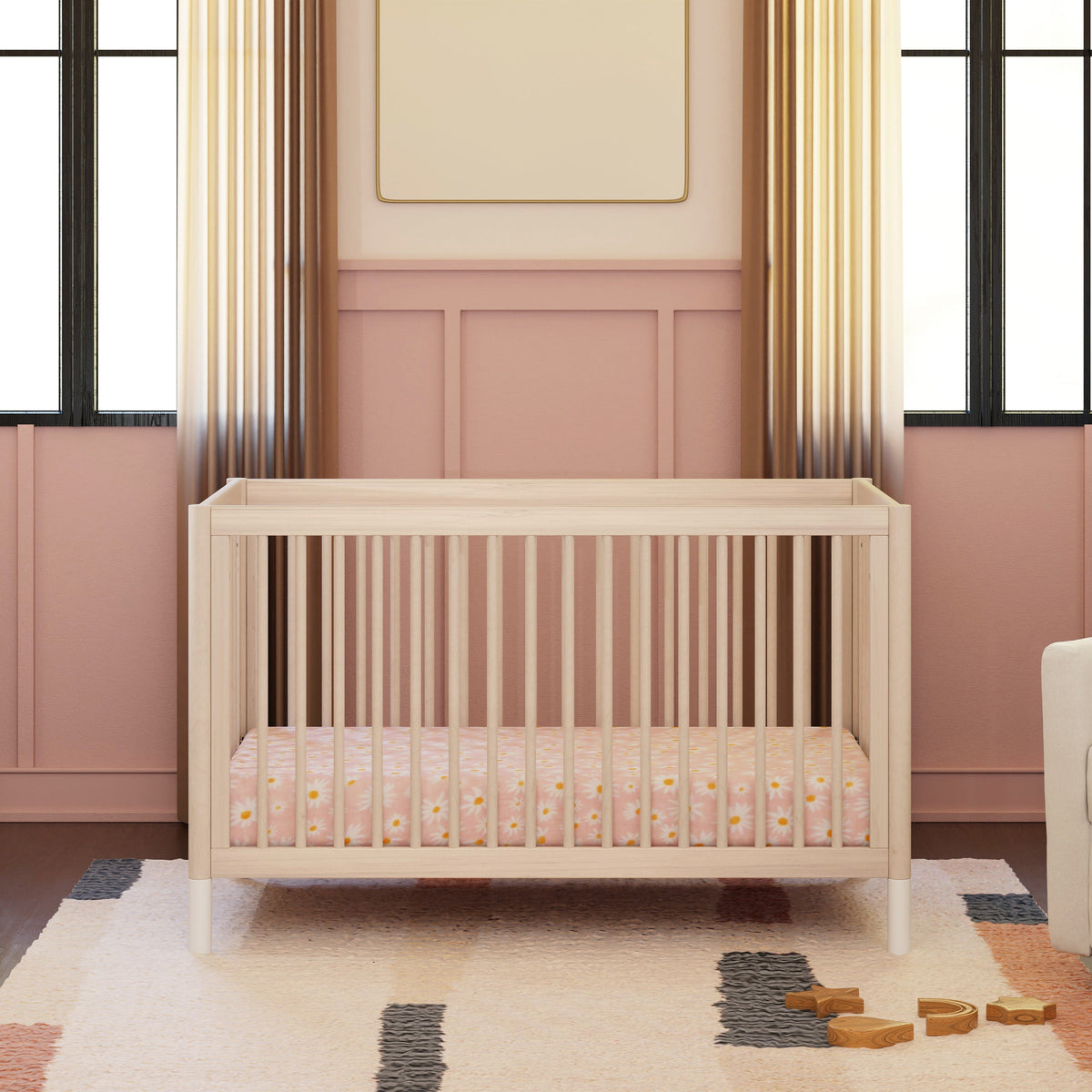 M12901NXW,Gelato 4-in-1 Convertible Crib w/Toddler Conversion Kit in Washed Natural  W Feet