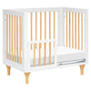 M9098WN,Lolly 4-in-1 Convertible Mini Crib and Twin Bed w/Toddler Bed Conversion Kit in White/Natural