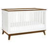 M5801WNL,Scoot 3-in-1 Convertible Crib w/ToddlerBed Conversion Kit in White/NaturalWalnut