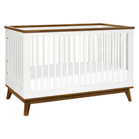 M5801WNL,Scoot 3-in-1 Convertible Crib w/ToddlerBed Conversion Kit in White/NaturalWalnut
