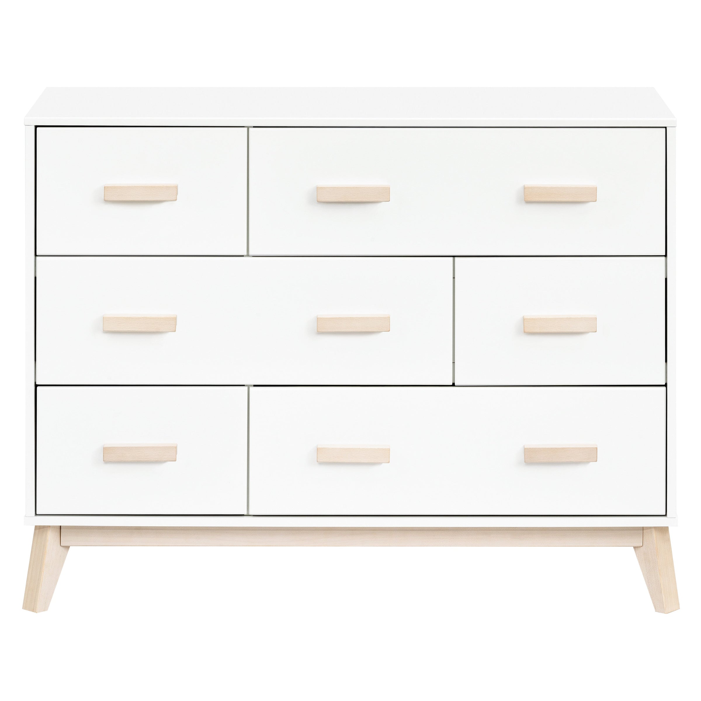 M5826WNX,Scoot 6-Drawer Dresser in White/Washed Natural