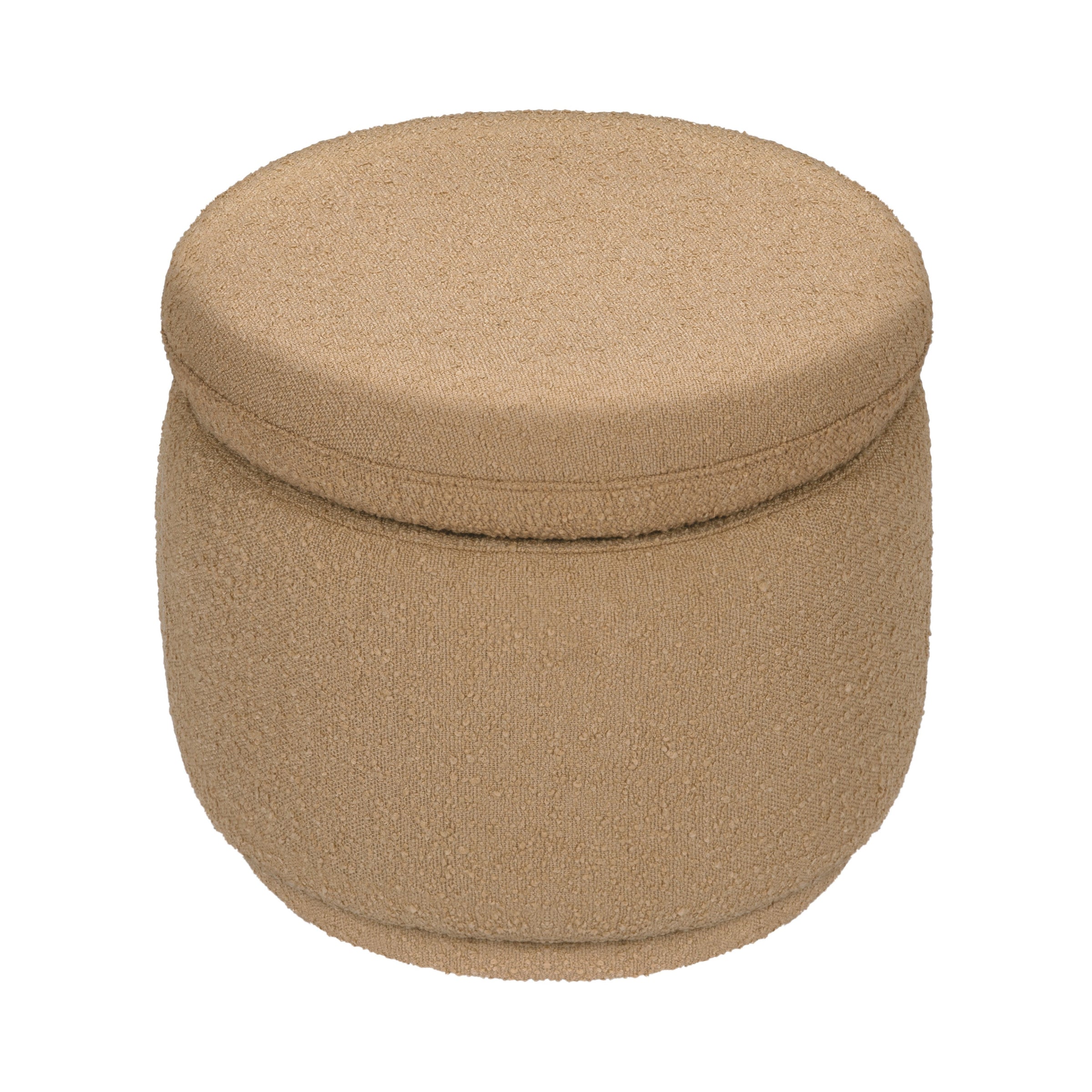 M22985SAB,Enoki Storage Ottoman in Sand Boucle
