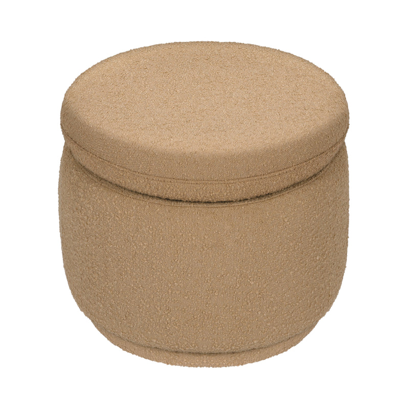 M22985SAB,Enoki Storage Ottoman in Sand Boucle