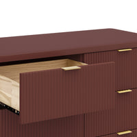 M26716CR,Brimsley Tambour 6-Drawer Assembled Dresser in Crimson
