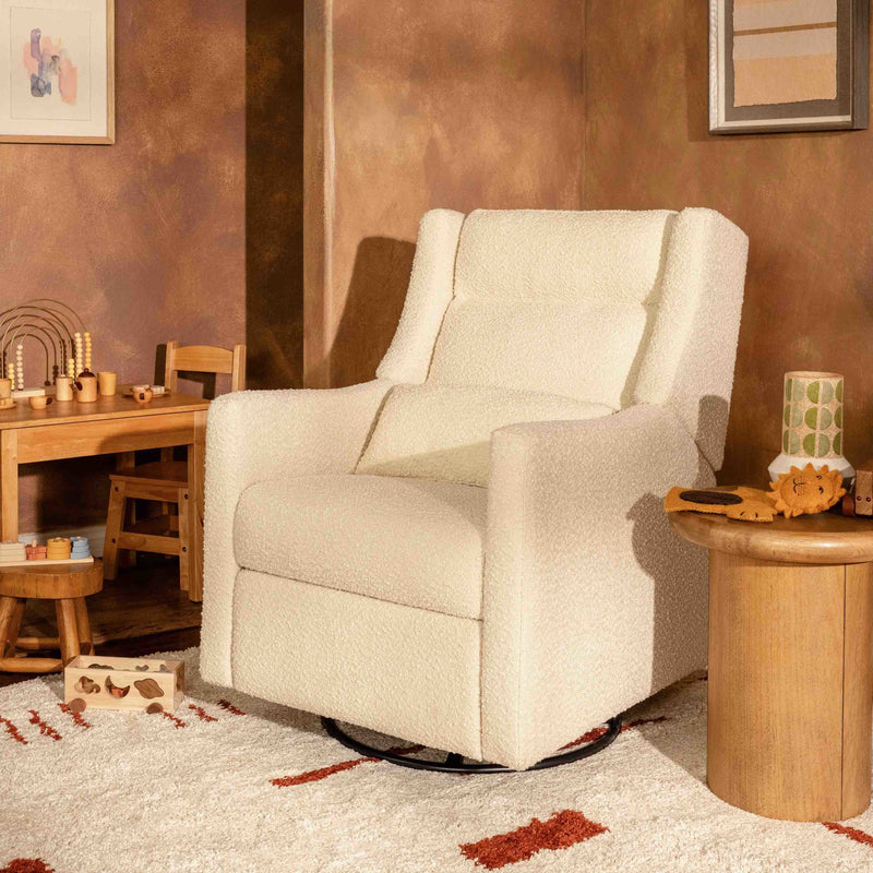 M11286PWB,Kiwi Plus Power Glider Recliner w/ Power Headrest in Performance Ivory Boucle