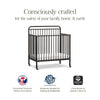 M15398UR,Winston 4-in-1 Convertible Mini Crib in Vintage Iron