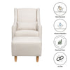 M11287PCMEW,Toco Swivel Glider and Ottoman in Performance Cream Eco-Weave w/Natural Feet