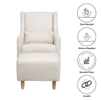 M11287PCMEW,Toco Swivel Glider and Ottoman in Performance Cream Eco-Weave w/Natural Feet