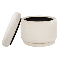 M22985WB,Enoki Storage Ottoman in Ivory Boucle