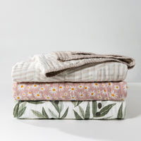 T28239,Olive Branches Muslin Quilt in GOTS Certified Organic Cotton