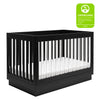 M8601KB,Harlow 3-in-1 Convertible Crib w/Toddler Bed Conversion Kit in Black/Acrylic