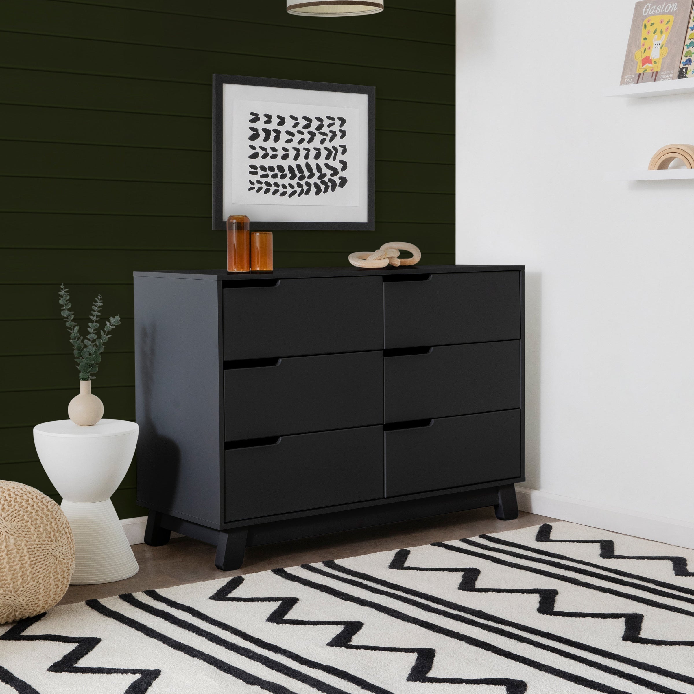 M4216B,Hudson 6-Drawer Double Dresser  Assembled in Black