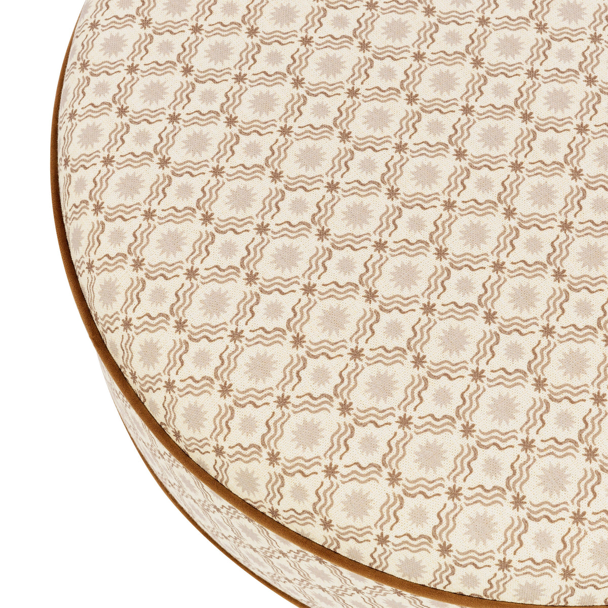 M33385BSRCTF,Nate Berkus x Babyletto Astre Ottoman in Perf Bronze Star Eco-Crossweave w/Toffee feet