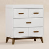 M5823WNL,Scoot 3-Drawer Changer Dresser in White/Natural Walnut Finish