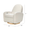 M23188WBLB,Nami Glider Recliner w/ Electronic Control and USB in Ivory Boucle w/Light Wood Base