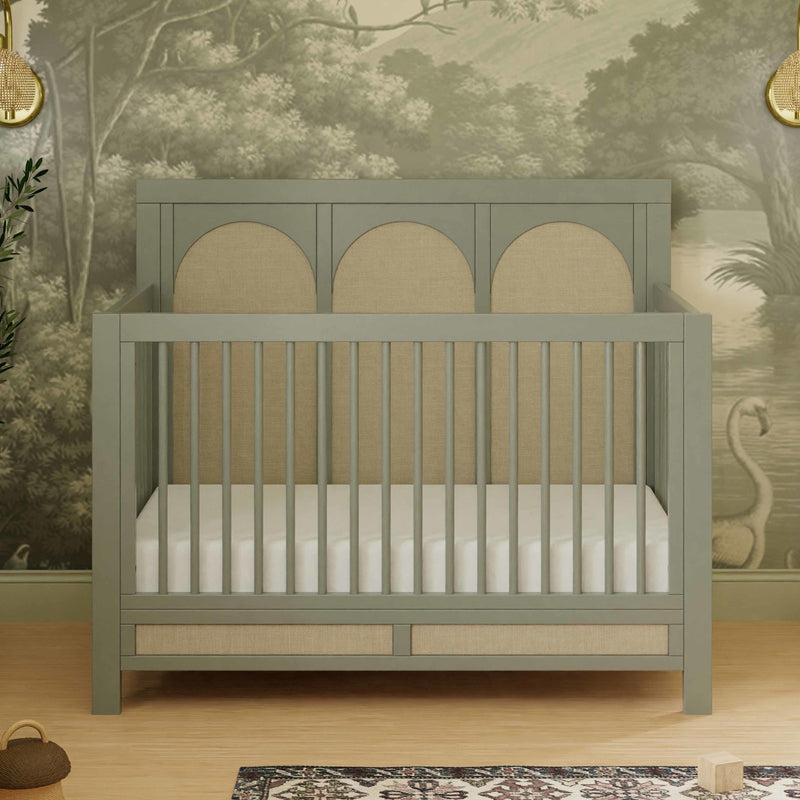 M24801FSPSEW,Eloise 4-in-1 Convertible Crib in French Sage and Performance Sand Eco-Weave