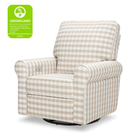 B17787TGH,Monroe Pillowback Power Recliner in Tan Gingham