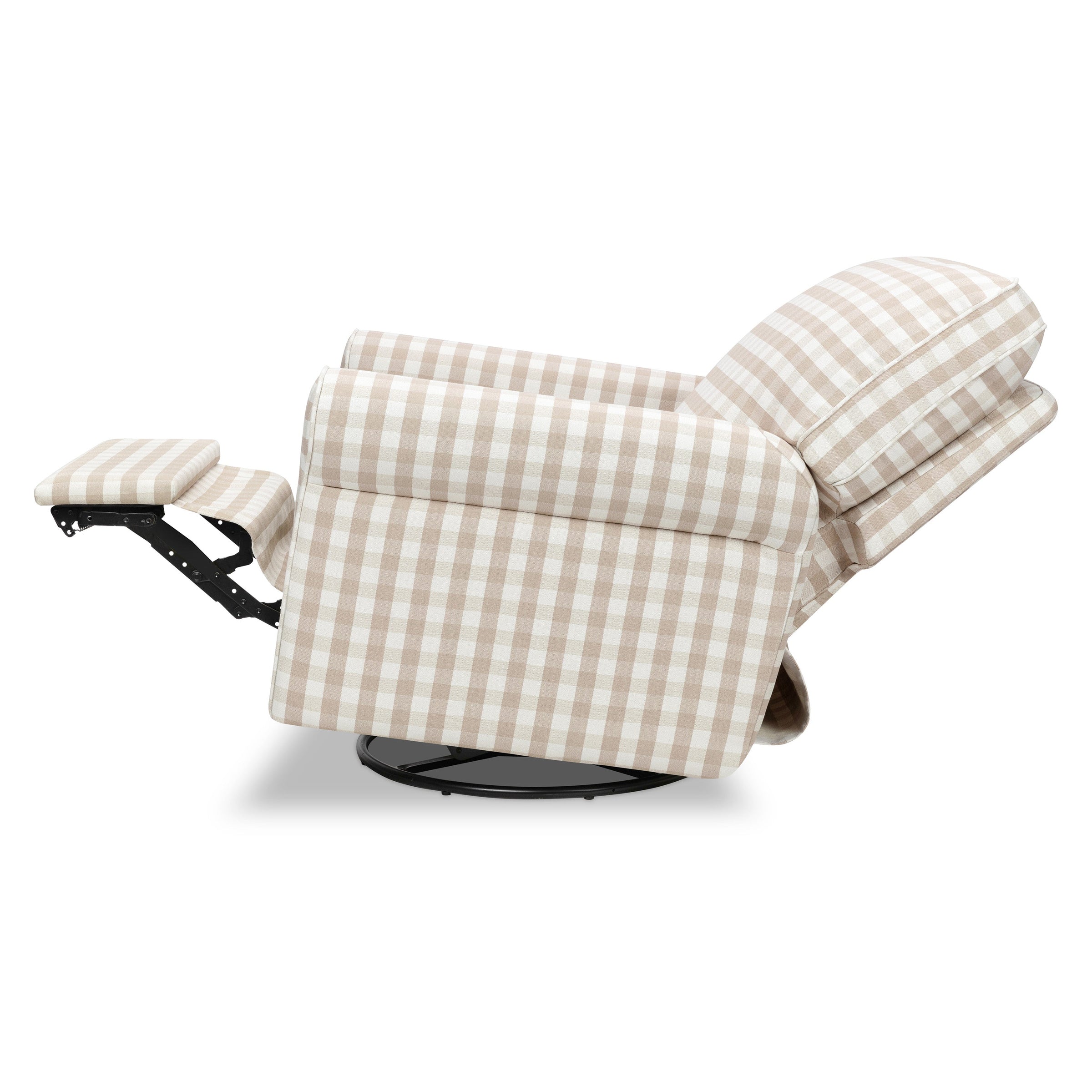 B17787TGH,Monroe Pillowback Power Recliner in Tan Gingham