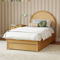 M25973HY,Twin Storage Trundle Bed in Honey
