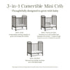 M15598UR,Abigail 3-in-1 Convertible Mini Crib in Vintage Iron