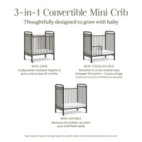M15598UR,Abigail 3-in-1 Convertible Mini Crib in Vintage Iron