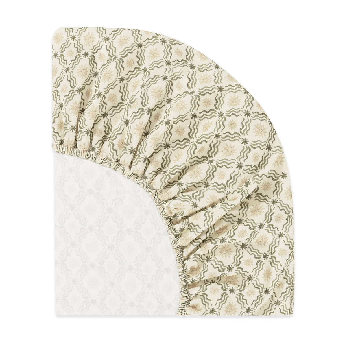 T34336JSR,Nate Berkus x Babyletto Mini Crib Sheet in Juniper Star
