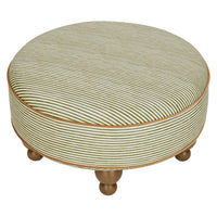 M33385OSCTF,Nate Berkus x Babyletto Astre Ottoman in Perf Olive Stripe Eco-Crossweave w/Toffee feet
