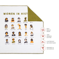 T28439,Women In History Muslin Quilt in GOTS Certified Organic Cotton