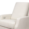 M22286WBLB,Crewe Electronic Swivel Glider Recliner in Ivory Boucle w/Light Wood Base