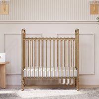 M15598VG,Abigail 3-in-1 Convertible Mini Crib in Vintage Gold