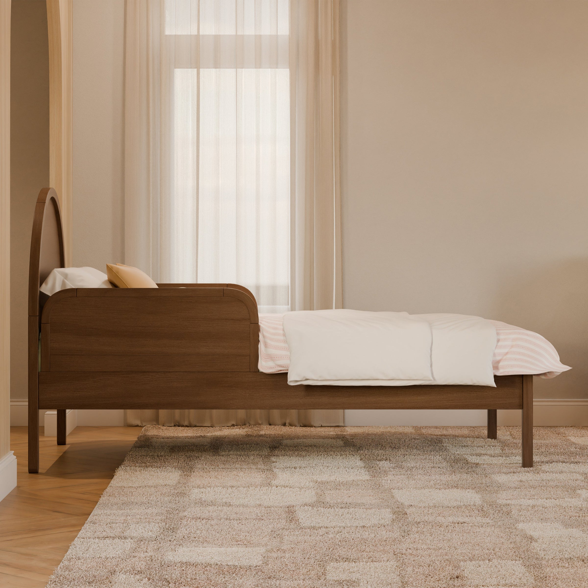 M25999NL,Twin/Full Bed Guardrail in Natural Walnut