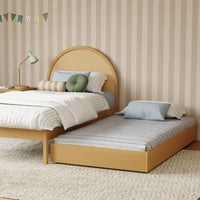 M25973HY,Twin Storage Trundle Bed in Honey
