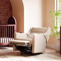 M11283CSG,Kiwi Deluxe Power Glider Recliner w/Heat&Massage in Chai Shearling