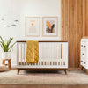 M5801WNL,Scoot 3-in-1 Convertible Crib w/ToddlerBed Conversion Kit in White/NaturalWalnut
