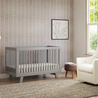M4201G,Hudson 3-in-1 Convertible Crib w/Toddler Bed Conversion Kit in Grey Finish