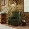 M22287OBLB,Crewe Recliner and Swivel Glider in Olive Boucle w/Light Wood Base