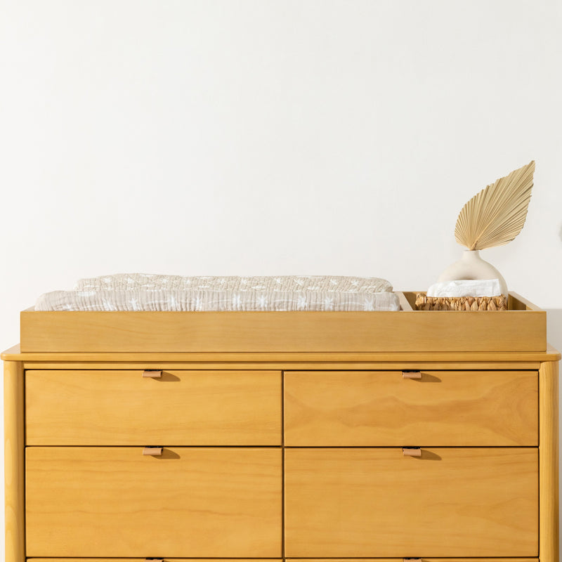 T27037,Beach Bum Quilted Muslin Changing Pad Cover in GOTS Certified Organic Cotton