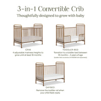 M15501VG,Abigail 3-in-1 Convertible Crib in Vintage Gold