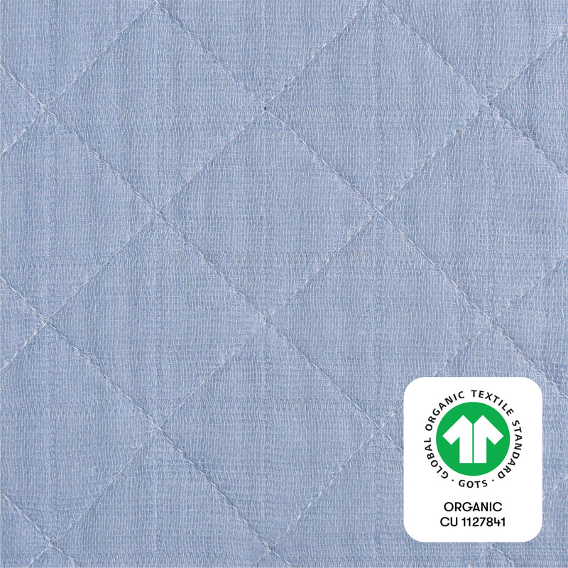 T29637DP,Dewdrop Quilted Muslin Changing Pad Cover in GOTS Certified Organic Cotton