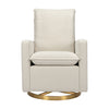 M20987WBG,Cali Pillowback Swivel Glider in Ivory Boucle w/ Gold Base