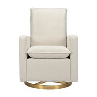 M20987WBG,Cali Pillowback Swivel Glider in Ivory Boucle w/ Gold Base