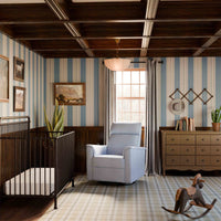 M17183PCET,Willa Deluxe Power Glider Recliner w/Heat&Massage in Performance Blue Chambray Eco-Twill