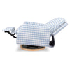 M22287BGHLB,Crewe Recliner and Swivel Glider in Blue Gingham with Light Wood Base