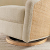M5887WBCL,Madison Swivel Glider in Ivory Boucle and Cane w/Light Wood Base
